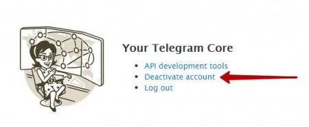 Деактивация аккаунта Telegram