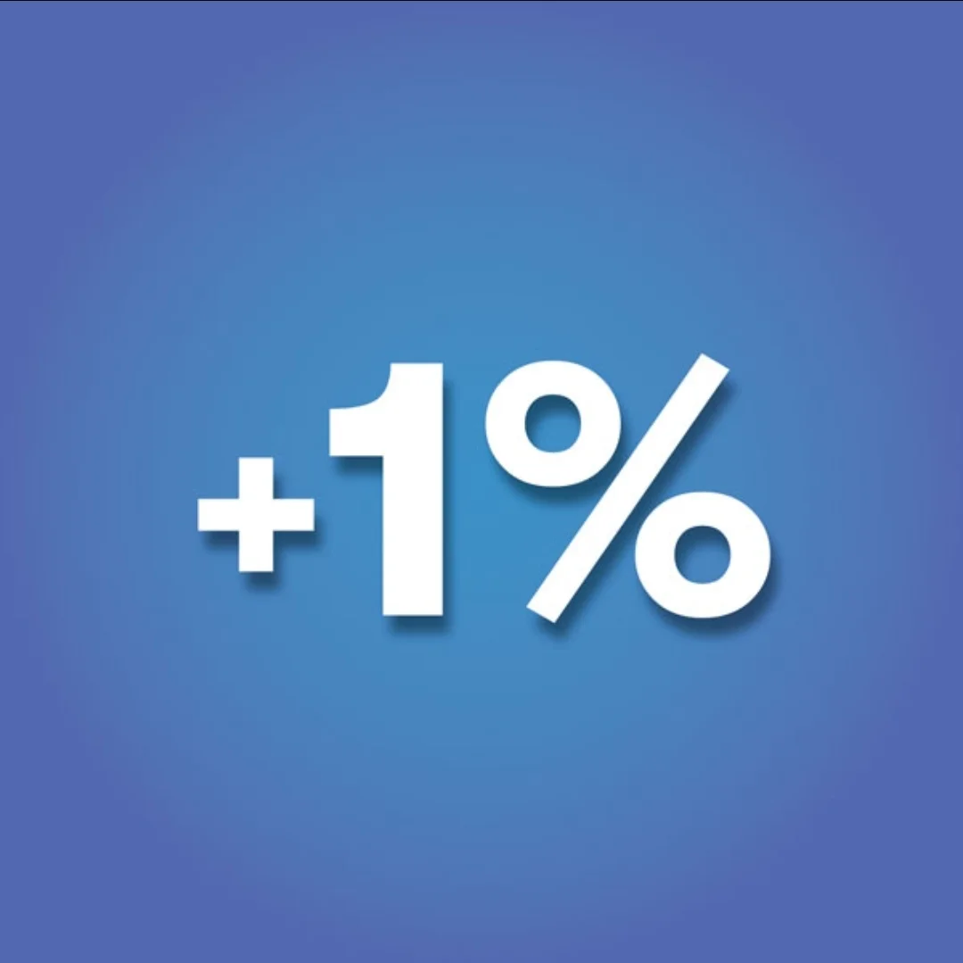 Плюс 1%
